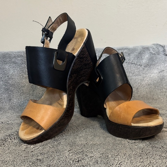 JAMBU "Gem" Wedge Sport Sandal Wedge Heel BLACK/KHAKI Women's - Picture 1 of 9